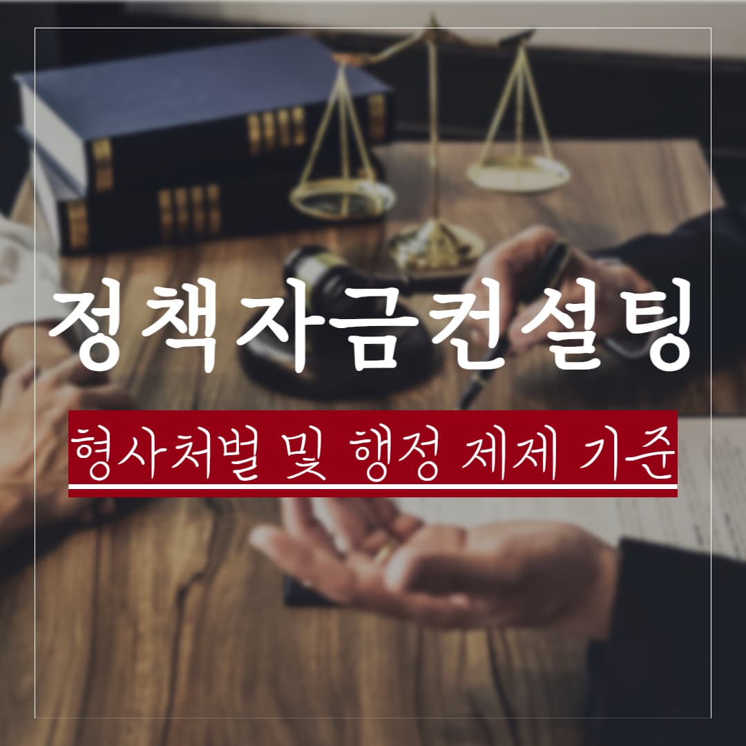 정책자금 컨설팅, 불법일까? 실제사례로 보는 형사처벌 및 행정 제재 기준