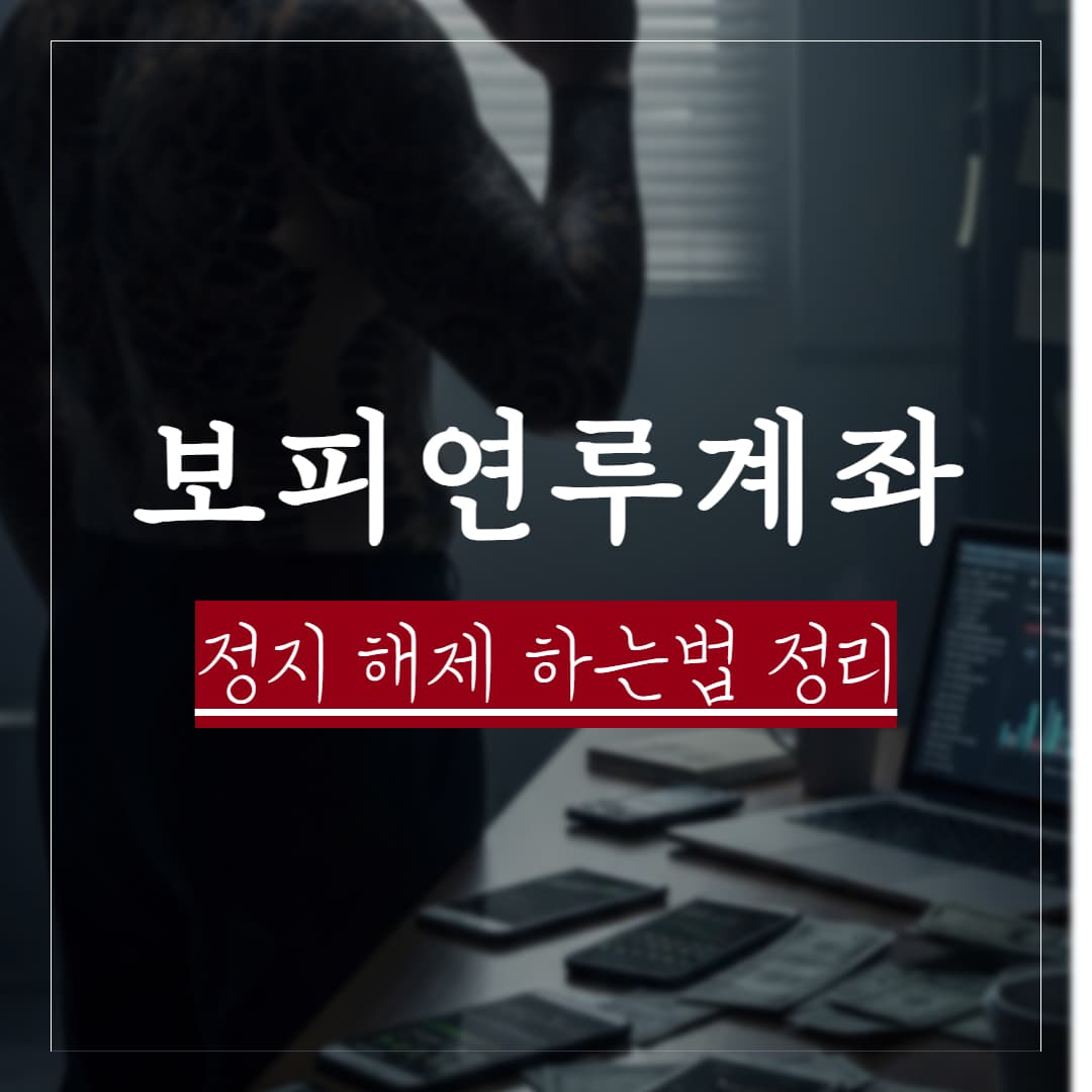 보이스피싱 연루 계좌 정지 해제 하는법 정리, 가만히 두면 저절로 풀릴까?