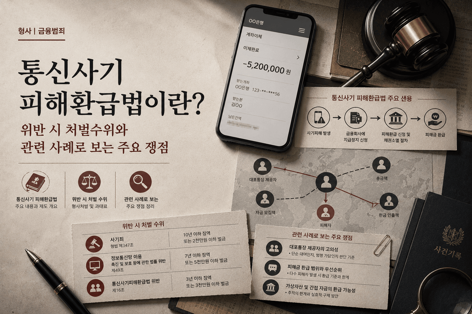 통신사기피해환급법이란? 위반시 처벌수위와 관련 사례로 보는 주요쟁점