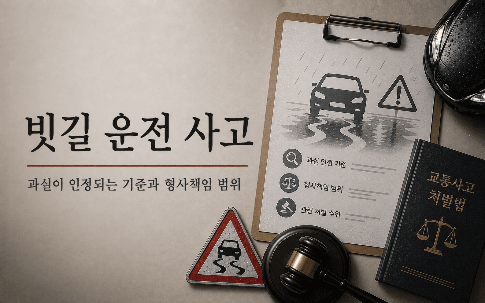 빗길 운전 사고에서 과실이 인정되는 기준과 형사책임 범위