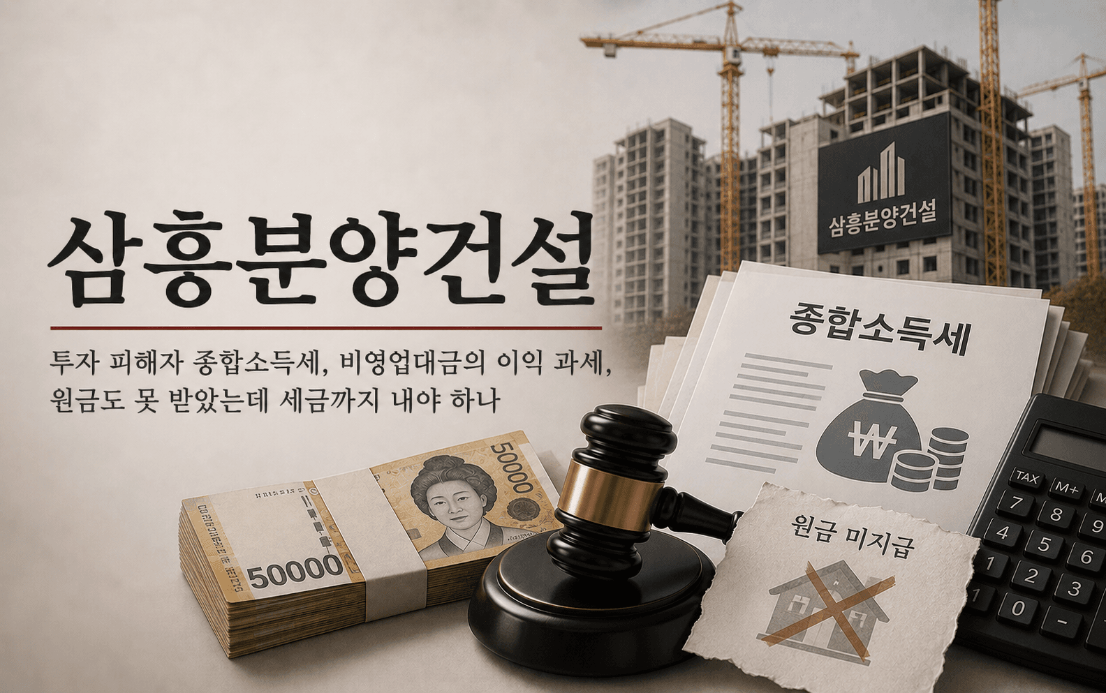 삼흥분양건설 투자 피해자 종합소득세, 비영업대금의 이익 과세, 원금도 못 받았는데 세금까지 내야 하나